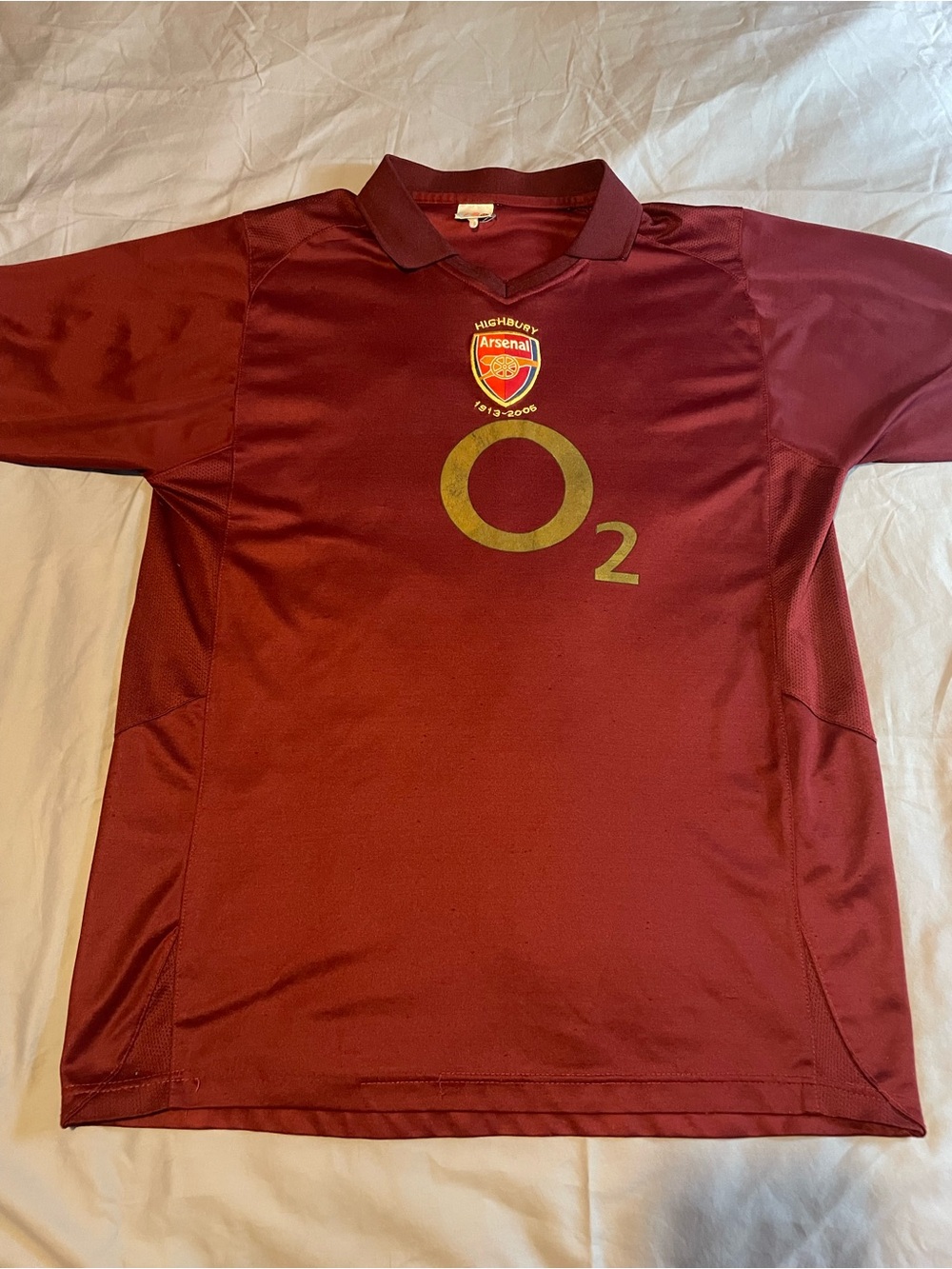 Arsenal Men's Maroon Jersey with O2 Logo